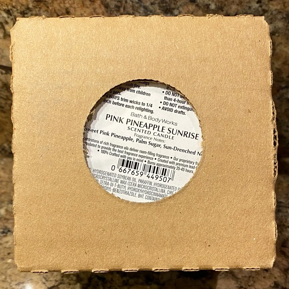 🍍”PINK PINEAPPLE SUNRISE” 3-Wick Scented Candle, B&BW, 14.5 oz / 411 g, NWT-Box